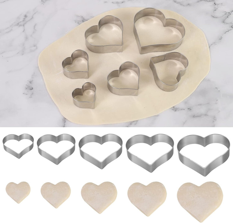 Heart Cookie Cutter Set - 6 Piece - 3 4/5", 3 1/5", 2 4/5", 2 3/5", 2 1/5", 1 4/ gallery