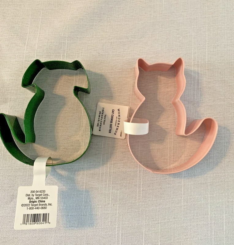 Lot of 2 Wondershop Cookie Cutter Cat & Dog Stainless Steel