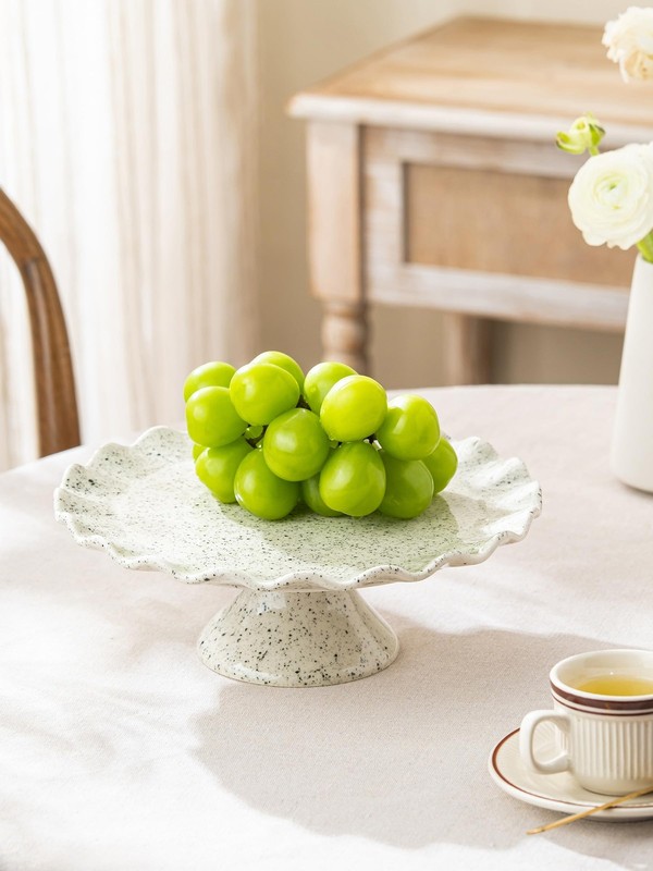 Ceramic Cake Stand, Small Cake Plate for 8 Inch Cake, Vintage Cake Pedestal S... gallery