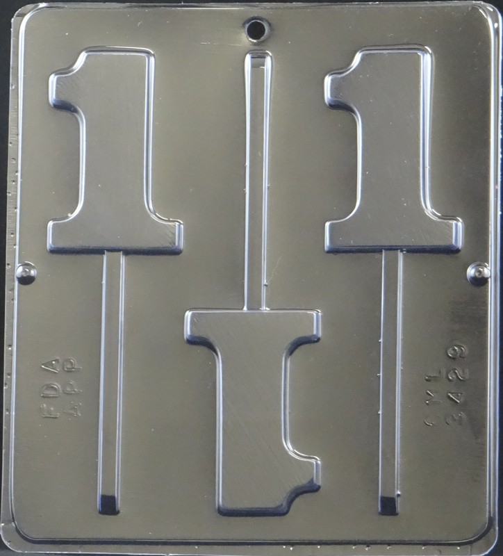 Number 1 Lollipop Chocolate Candy Mold 1# Birthday 3429 NEW gallery
