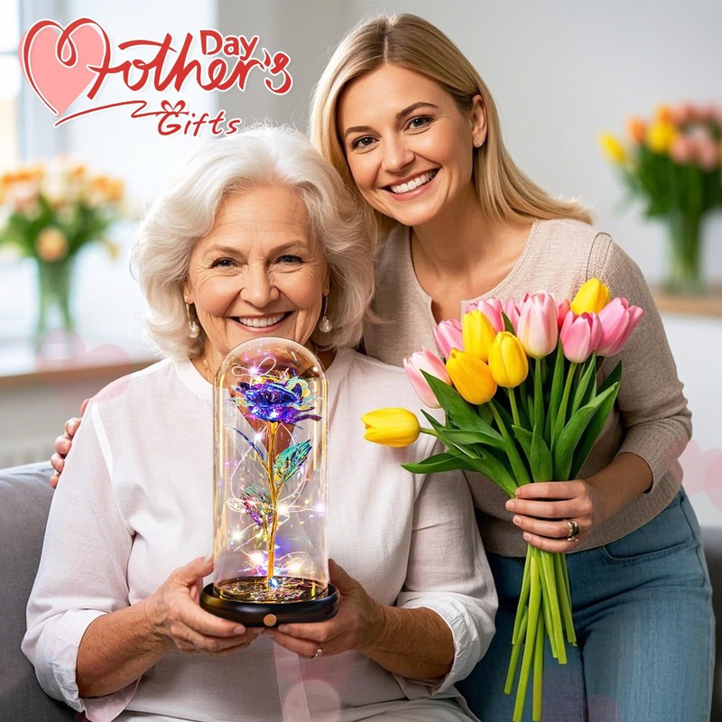 Pusuny Mothers Day Flowers Gifts For Mom Birthday Gift Rechargeable Galaxy gallery