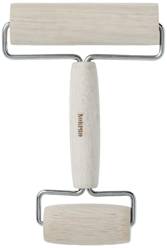 Norpro Wood Pastry/Pizza Roller 4in/10cm 4 inches, as shown