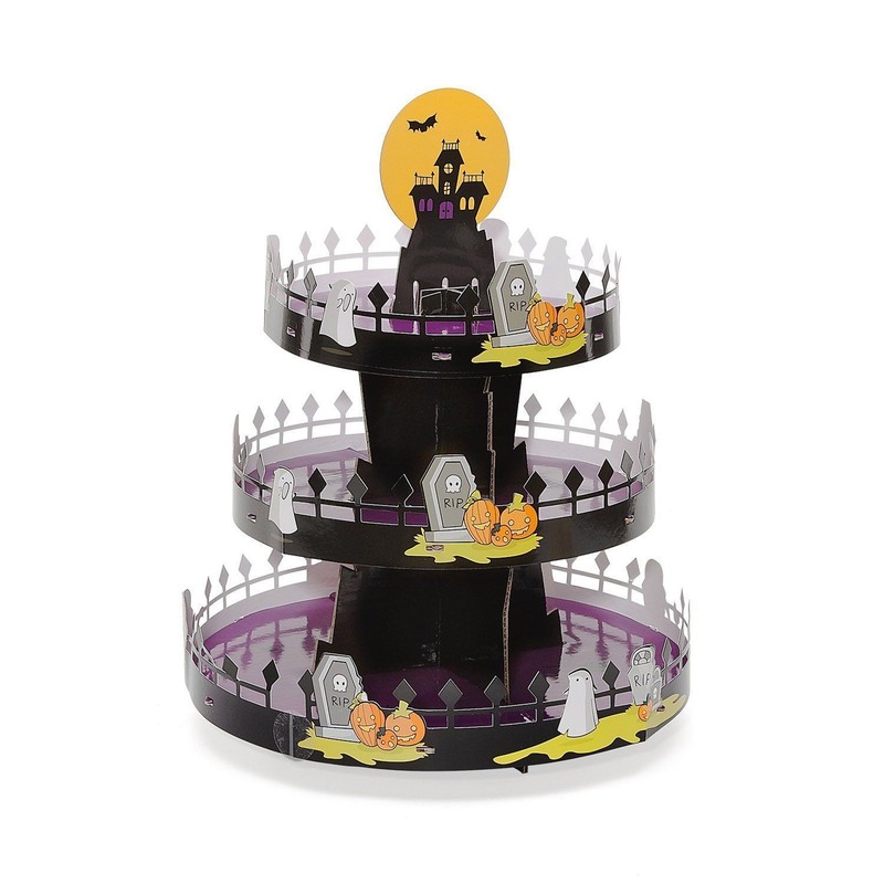 Halloween Cupcake Stand, Good Cook Sweet Creations Graveyard Scene – Lot of 2