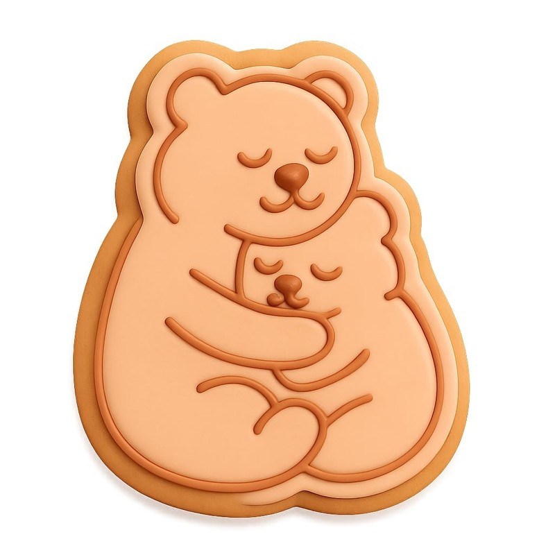 Cute Bear Hugging Cookie Cutter & Stamp - 3x4 gallery