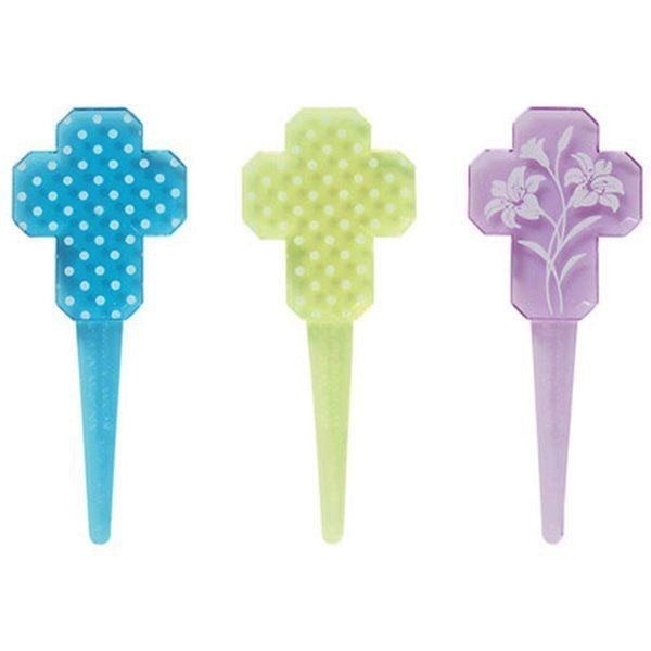Pastel Cross Cupcake Picks Topper Christian 36 pc