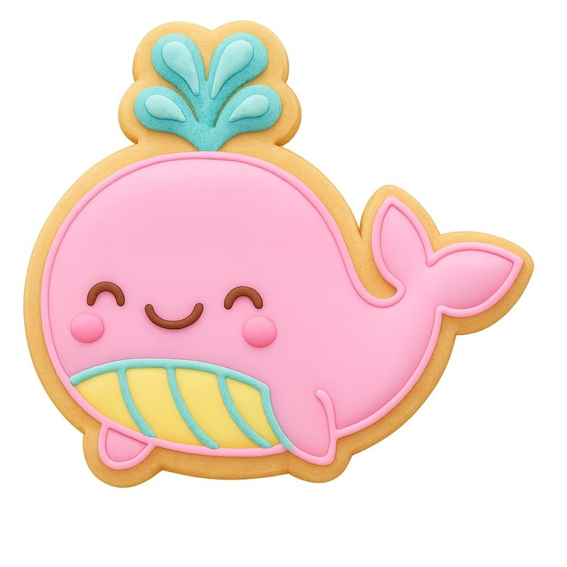 Jonah’s Kawaii Whale Cookie Cutter - 4x3.8" Kids Party Baking Fun gallery