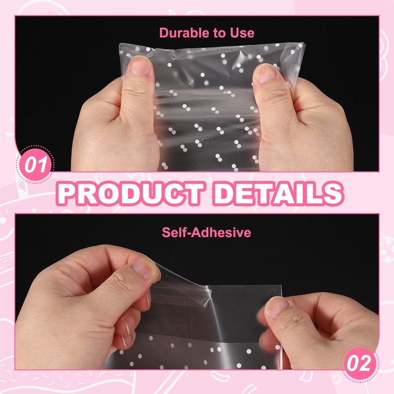 100 Pcs Cellophanes Bags, 5.9 x 4 Inch with 100 Pcs Stickers, Clear gallery