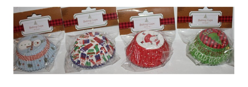 4 Designs, 200 Christmas Theme Cupcakes Baking Cups, 50 each design, Holiday gallery