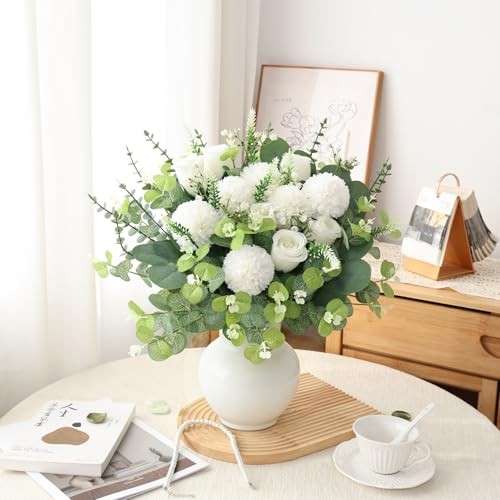 100 Pcs Artificial Mixed Eucalyptus Stems Bulk, 7 Kinds Fauxery Green gallery