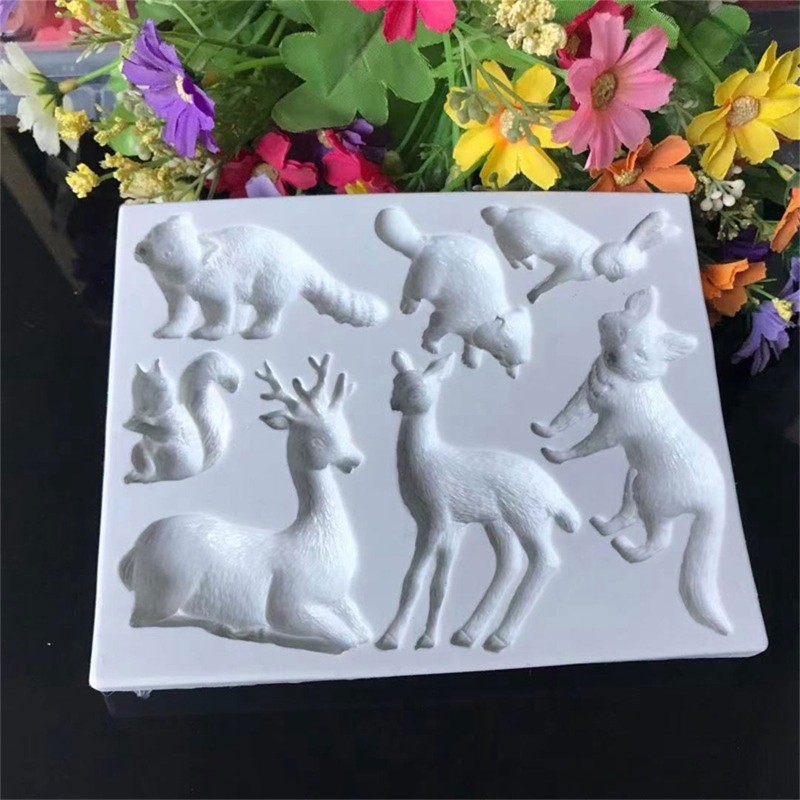 Forest Animals Deer Rabbit Molds Handmade Soap Craft Kitchen Baking Fond Family gallery