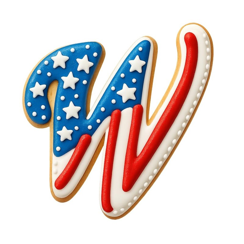 Cursive Letter W Cookie Cutter 4" Tall Alphabet for Baking & Fondant gallery