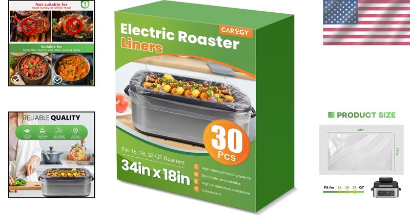 Extra-Large 30 Pack Roaster Liners - Fits 16, 18, and 22 Quart Electric Roasters gallery