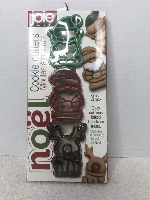 Joie Noel Christmas Cookie Biscuit Cutters Elf Reindeer Santa Clause 3pc mcx gallery