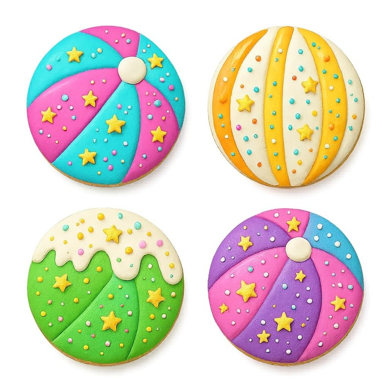 Summer Beach Ball Cookie Cutter & Stamp 4x4" for Baking & Fondant Clay Embosser gallery