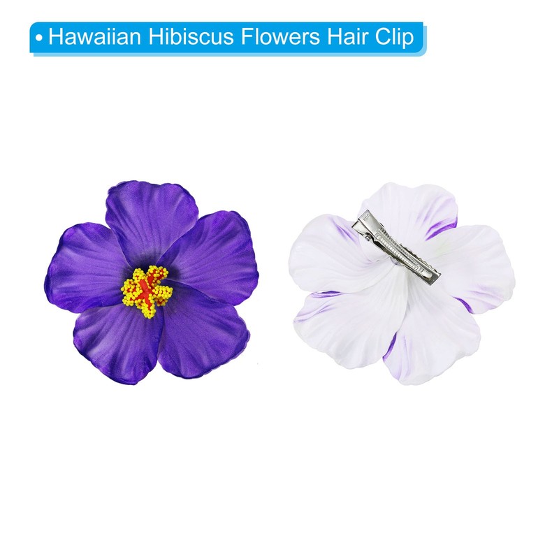 10Pcs Hawaiian Hibiscus Flowers Foam Artificial Flowers Hair Clip Violet gallery
