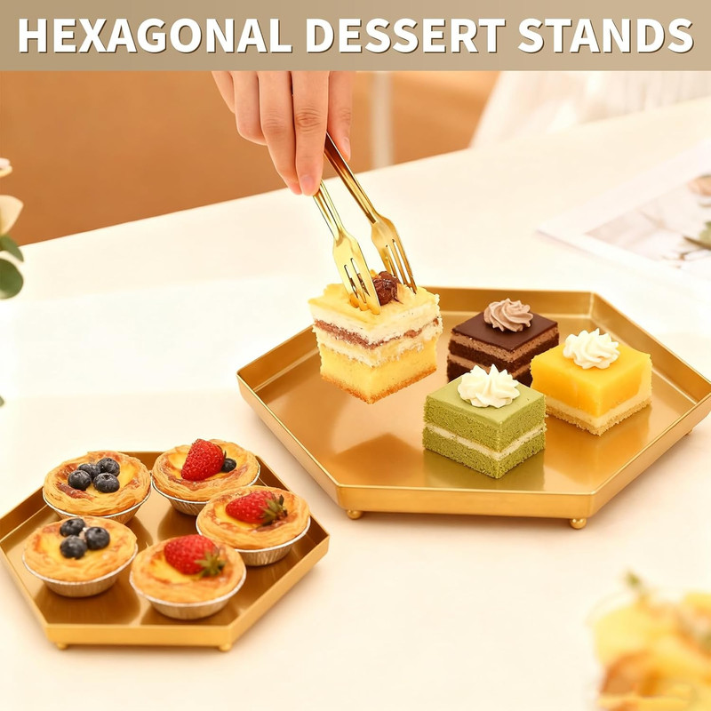 Gold Cake Stand Set - 12 PCS for Weddings, Parties & Celebrations gallery