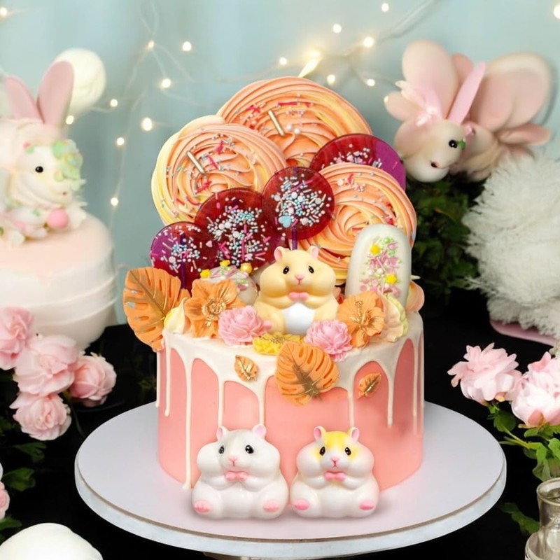 Little Hamster Silicone Mold 6 Cavity 3D Cake Bakings Tool for Dessert White gallery