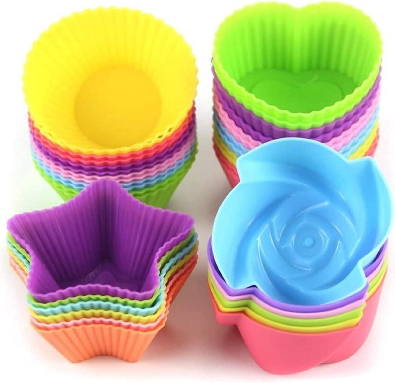 Silicone Cupcake Liners for Baking, 24Pcs Reusable Muffin Cups Greaseproof Mu... gallery