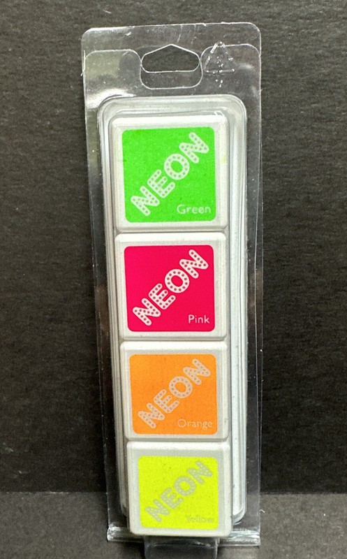 Alte & New Crisp Dye Inks cubes “AF241″NEON set of 4 green,pink,orange & yellow