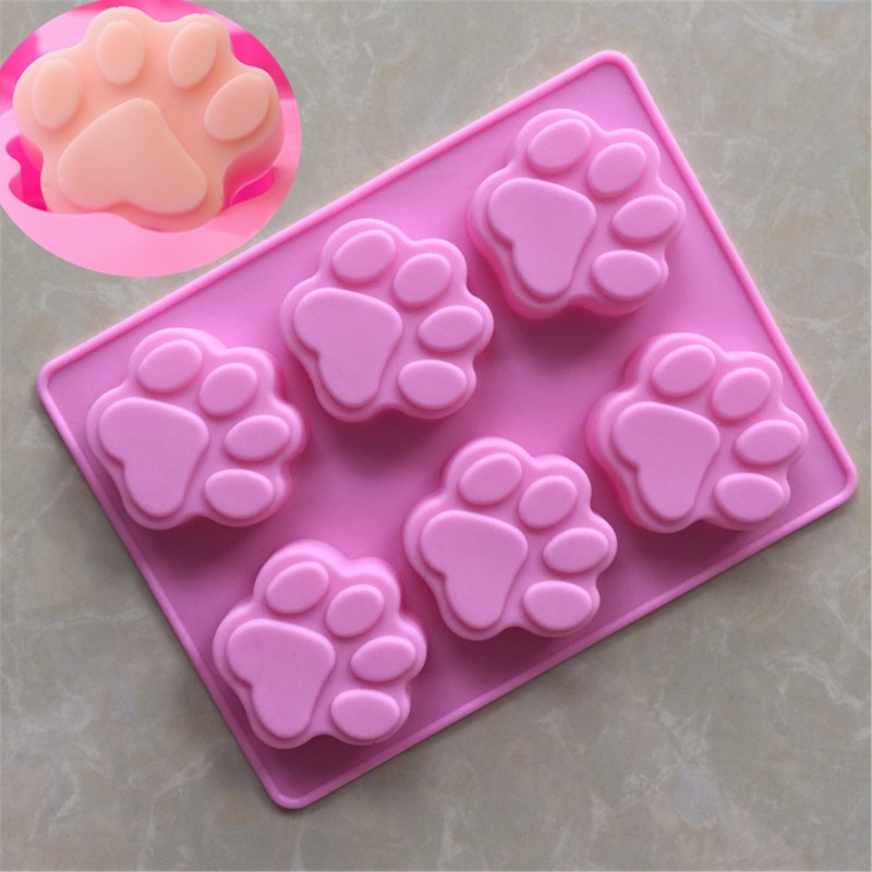 2pcs Puppy Footprints Silicone Cake Mold 6 with Cat Claw Handmade Soap Mold gallery