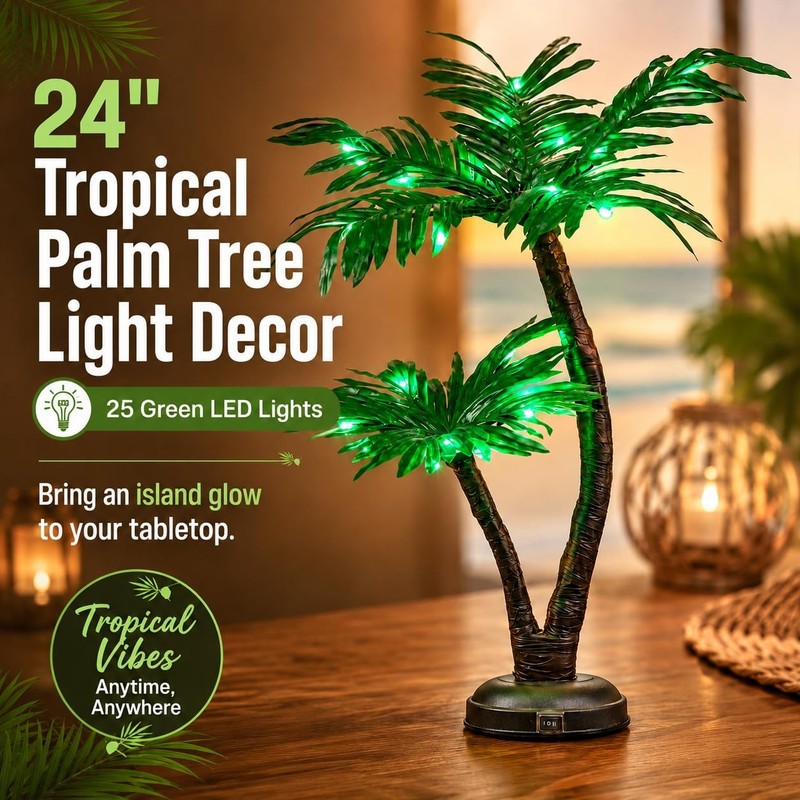 Spirit Star Christmas Center 24 Lighted Palm Tree Decor Tropical Tabletop Led gallery