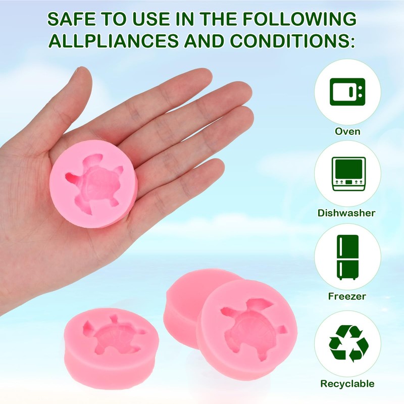 Sea Turtle Molds, 6 PCS 3D Animal Silicone Molds Small Resin Molds Tortoise Maki gallery