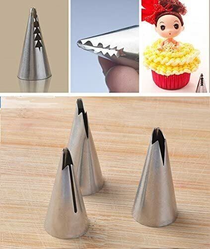 7PCS Ruffle Piping Tips Twist Nozzle Cupcake Doll Dress Cake Decorating Set gallery