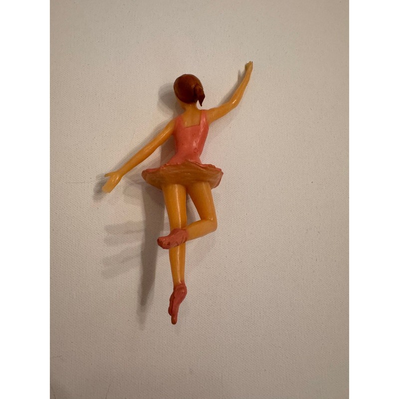 Vintage Ballerina Cake Topper 1970s Pink Tutu 7" gallery