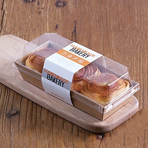 50 Pack Paper Charcuterie Boxes with Clear Lids 7.5'' Brown Disposable Food gallery