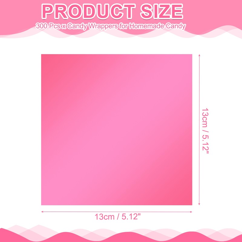 300 Pcs Candy Wrappers, 5 x 5 Inch Chocolate Wrap Paper for Lollipop, Pink gallery