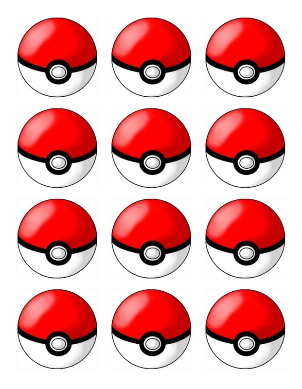 Pokemon Edible Icing Cupcake Toppers – Gaming Theme Birthday Party Decor