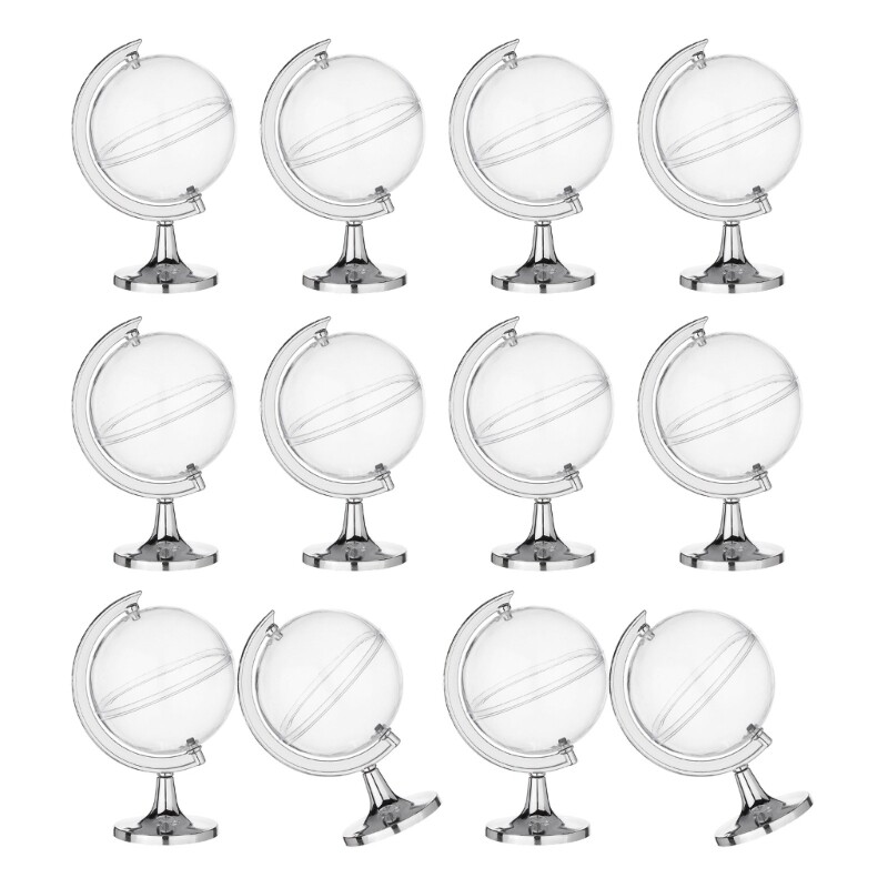 Pack Of 10 Decorative Miniature Globe Candy Storage Boxes For Home And Event