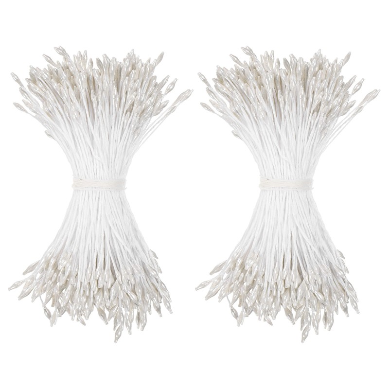 720-Pack 2mm Artificial Flower Stamens for DIY Crafts[White]