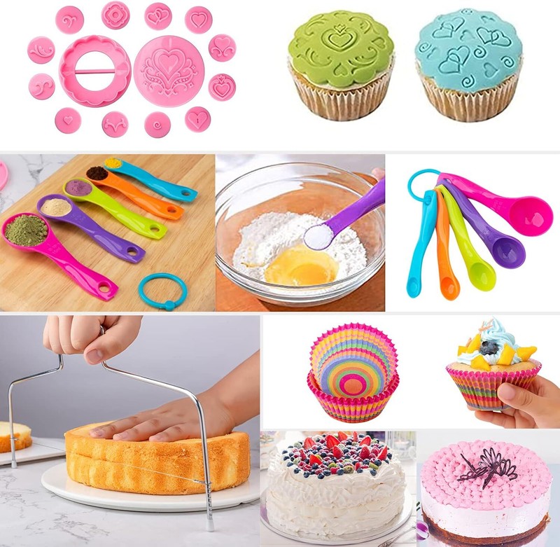 Cake Decorating Supplies Kit Tools 356pcs, Nifogo Baking Accessories Pink gallery