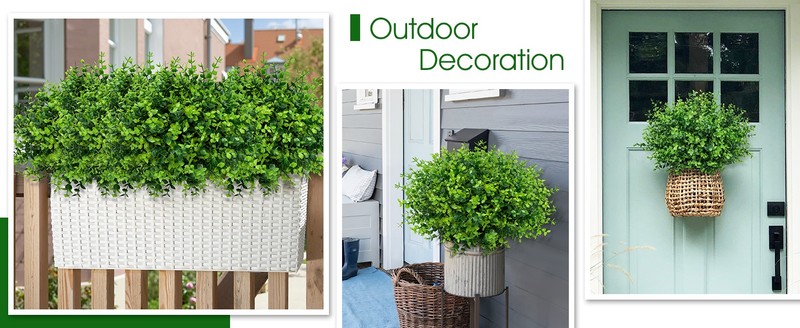12 Bundles Greenery Artificial Plants Outdoors, Eucalyptus Stems UV gallery