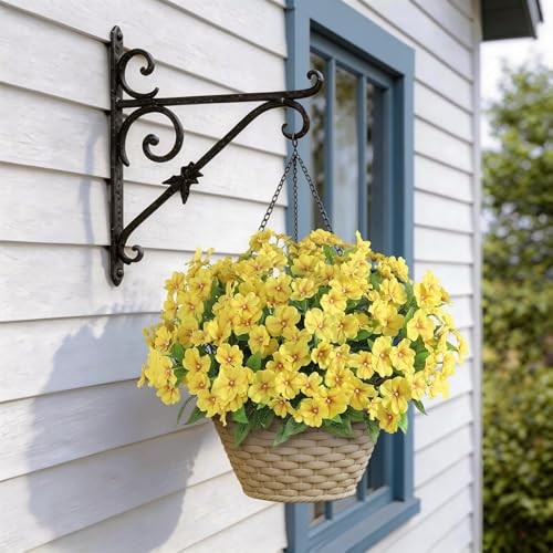 Bundles Artificial Impatiens for Outdoor Spring Summer Decor, No Fade 8 Yellow gallery