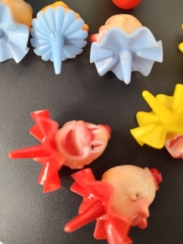 Vintage 1991 Wilton Circus Clown Cupcake Cake Toppers Set Of 10 W/Balloon Pick gallery