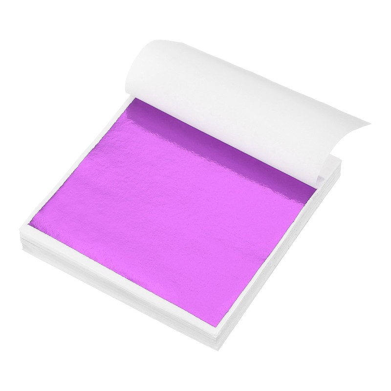 120pcs Leaf Sheets, 3.5″ x 3.5″ Metallic Foil Leaf Paper Peach Purple