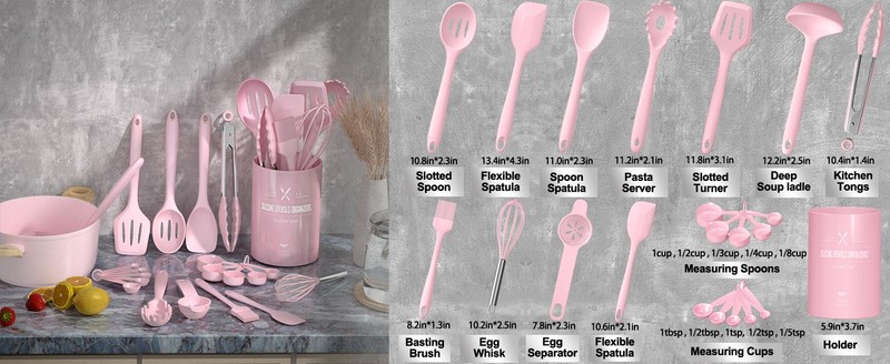 22-Piece Silicone Cooking Utensils Set, Heat Resistant & gallery