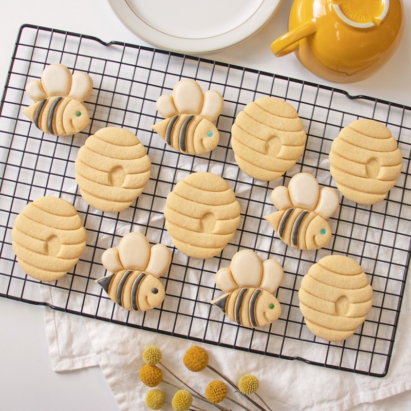 Cute Bee & Beehive Cookie Cutters - baby shower honey honeybee spring garden gallery