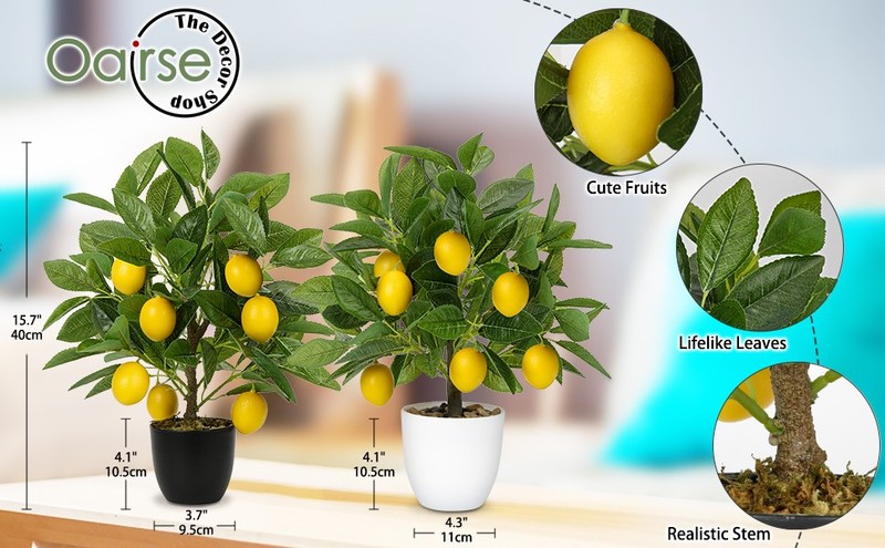 Artificial Potted Plants 16.1 inches Fake Oran Tree Artificial Citrus gallery