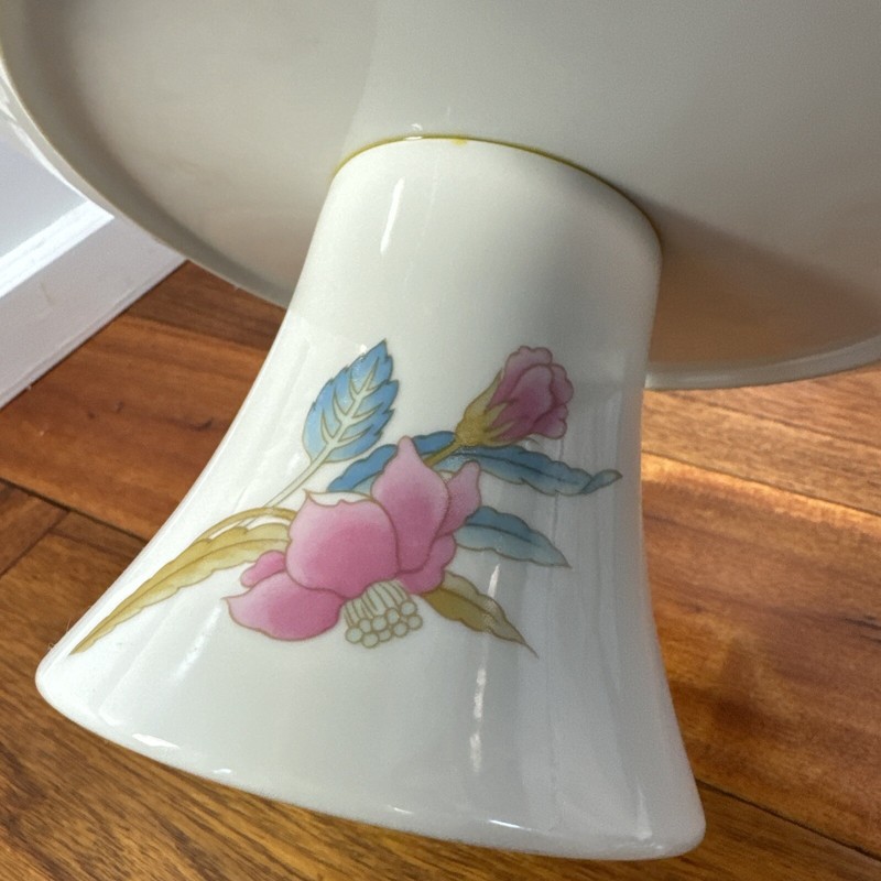 Toscany Japan CURACAO Floral Butterfly Cake Plate MCM Vintage Retro gallery