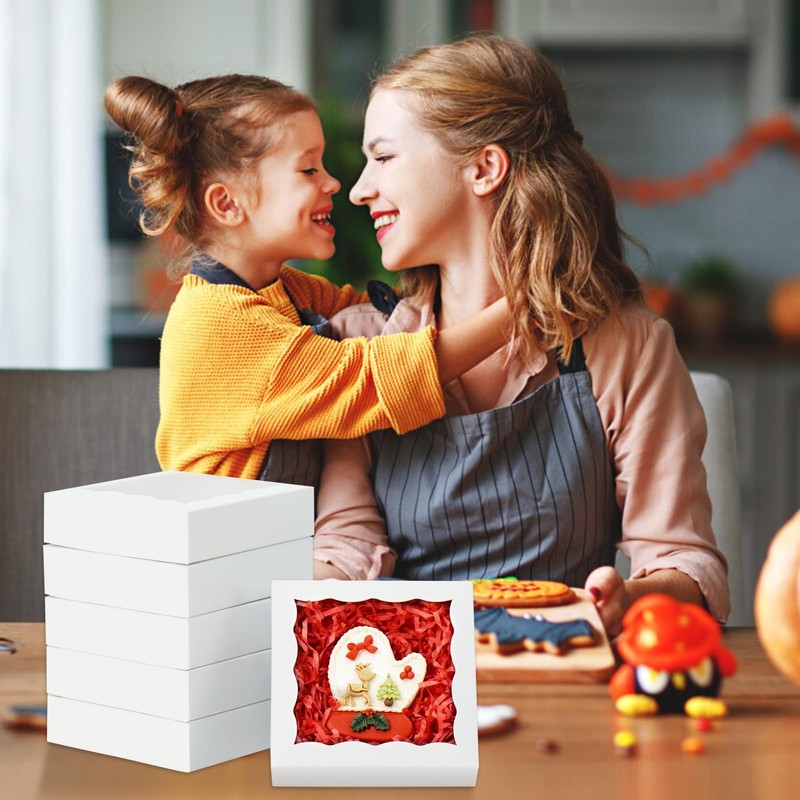100 Pcs Individual Cookie Boxes 4 1/2 x 4 1/2 x 1 1/5 Small Gift Boxes Single... gallery