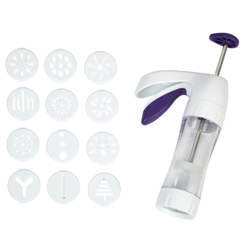Simple Success Ergonomic Handle Cookie Press with 12 Unique Design Discs for gallery