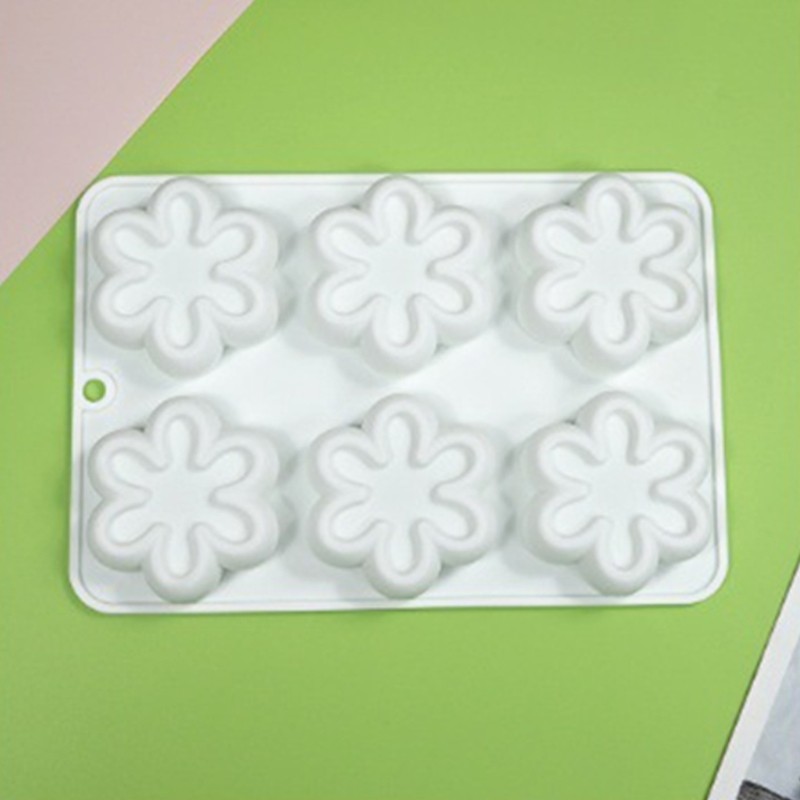 6-cavity Six Petals Flower Silicone Mold for DIY Mousse Cake Jelly Puddings gallery