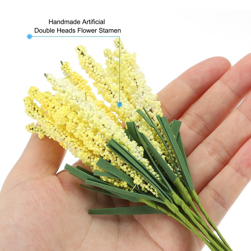 30 Pcs Artificial Stamen, Mini Fake Wheat Ears Flower Bouquet for Craft, Yellow gallery