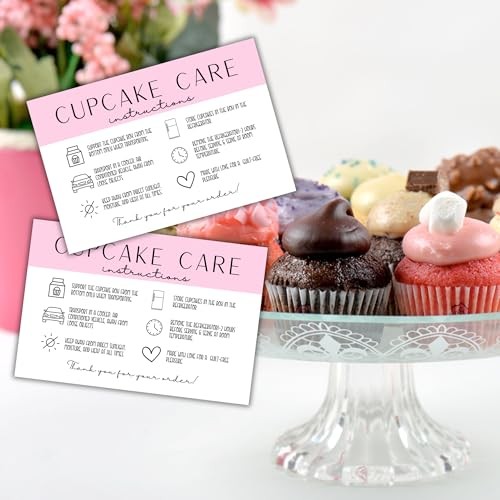 Bakery Care Instruction Cards 60pk 10 pcs Each Design 4x6” Cupcakes, gallery