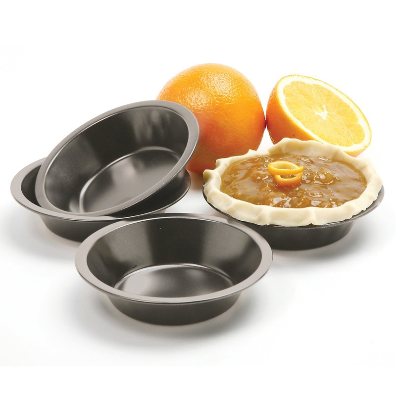 Norpro 3911 Nonstick Mini Pie Pans, Set of 4, 5in/13cm x 1.25in/3cm, Silver gallery