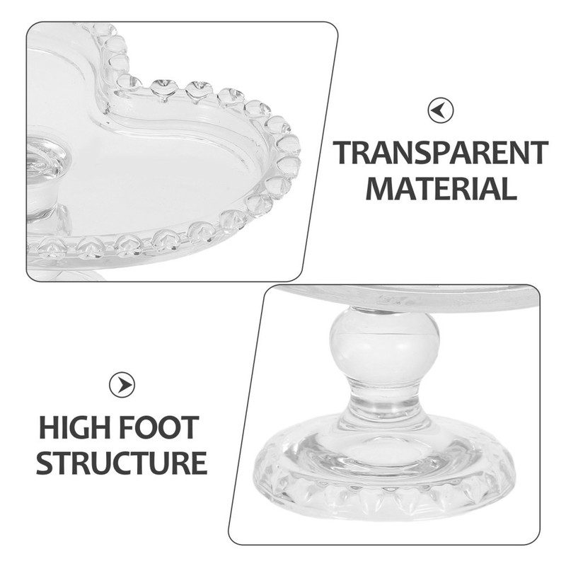 Glass Tall Fruit Bowl Beaded Cake Stand Dessert Centerpiece Tray gallery