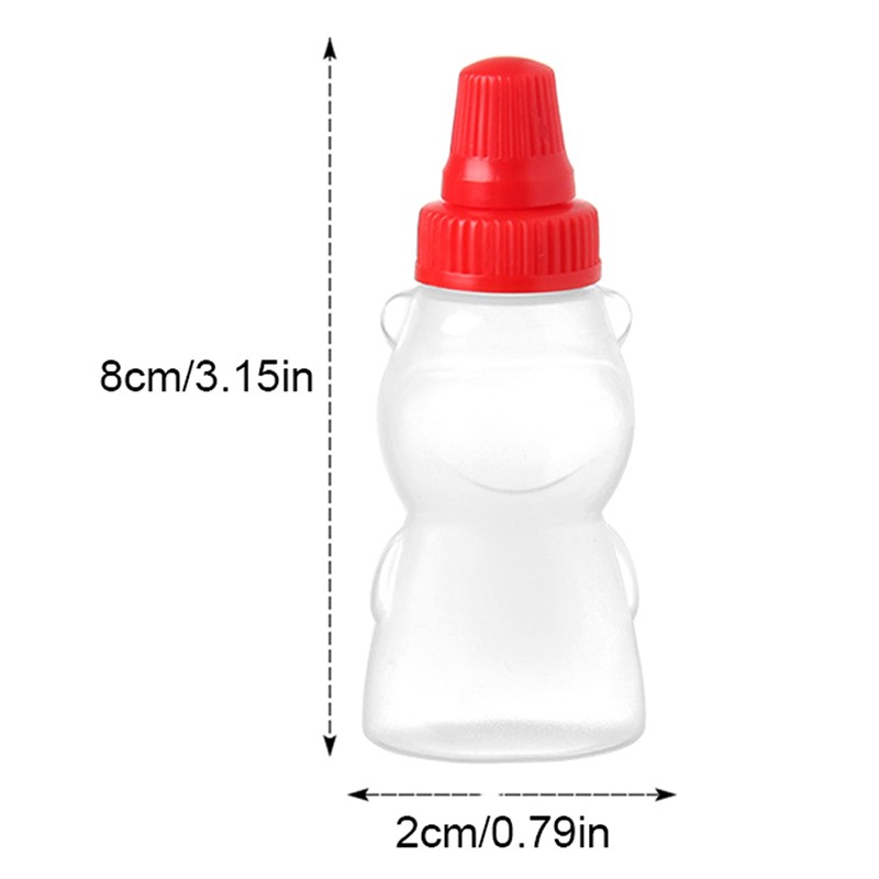 2Pcs/Pack Mini Bear Seasoning Bottle Portable Ketchup Salad Dressing Container gallery